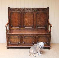 Solid Oak Carved Settle (2 of 10) Solid Oak Carved Settle (2 of 10)