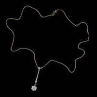 Antique Edwardian Diamond Flower Lavaliere Necklace 18ct Gold c.1905 (4 of 8) Antique Edwardian Diamond Flower Lavaliere Necklace 18ct Gold c.1905 (4 of 8)