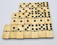 Antique 19th Century Bone & Ebony Double-Six Dominoes W/brass Pins - Complete Set of 28 (2 of 8) Antique 19th Century Bone & Ebony Double-Six Dominoes W/brass Pins - Complete Set of 28 (2 of 8)