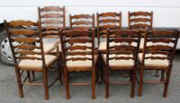 1960s Set of 8 Ash Ladderback Dining Chairs - 2 Carvers + 6 Chairs (4 of 4) 1960s Set of 8 Ash Ladderback Dining Chairs - 2 Carvers + 6 Chairs (4 of 4)