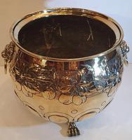 19th Century Polished Embossed Brass Planter (2 of 3) 19th Century Polished Embossed Brass Planter (2 of 3)