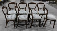 1960s Set 8 Mahogany Balloon Back Dining Chairs in Pale Upholstery (3 of 3) 1960s Set 8 Mahogany Balloon Back Dining Chairs in Pale Upholstery (3 of 3)