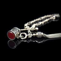 Antique Victorian Sterling Silver Albertina Albert Watch Chain Bracelet with Tassel and Drum Charm (10 of 14) Antique Victorian Sterling Silver Albertina Albert Watch Chain Bracelet with Tassel and Drum Charm (10 of 14)