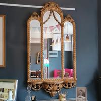 Antique Regency style triple fronted Giltwood Mirror with shelf (2 of 9) Antique Regency style triple fronted Giltwood Mirror with shelf (2 of 9)