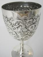 Edwardian Silver Goblet with Chased Floral & Scroll Body (3 of 5) Edwardian Silver Goblet with Chased Floral & Scroll Body (3 of 5)
