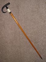 Vintage Swiss Alpine Walking / Hiking Stick W/Goats Horn & Fur Top 'Montreux' (10 of 10) Vintage Swiss Alpine Walking / Hiking Stick W/Goats Horn & Fur Top 'Montreux' (10 of 10)