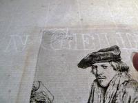 Rembrandt Van Rijn Etching "Young Man in Velvet Cap " 1637 (4 of 6) Rembrandt Van Rijn Etching "Young Man in Velvet Cap " 1637 (4 of 6)