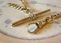 Antique Pocket Watch Chain 1890s Victorian Brass Figaro Link Albert With T Bar (8 of 11) Antique Pocket Watch Chain 1890s Victorian Brass Figaro Link Albert With T Bar (8 of 11)