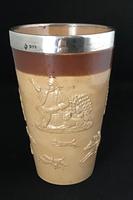 Doulton Lambeth Silver Rim Beaker. (2 of 3) Doulton Lambeth Silver Rim Beaker. (2 of 3)
