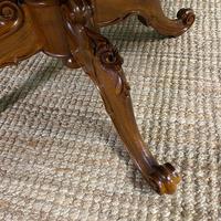 Large Figured Walnut Circular Antique Dining Table (4 of 8) Large Figured Walnut Circular Antique Dining Table (4 of 8)