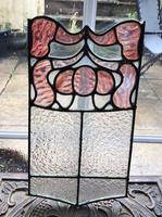 Antique Stained Glass Panel with Pink Glass Detail (2 of 10) Antique Stained Glass Panel with Pink Glass Detail (2 of 10)