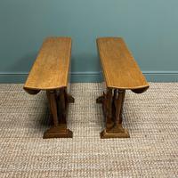 Unusual Pair of Edwardian Oak Drop Leaf Antique Sofa Tables (3 of 7) Unusual Pair of Edwardian Oak Drop Leaf Antique Sofa Tables (3 of 7)