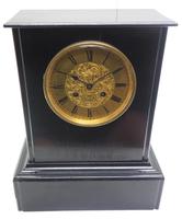 Antique French 8-day Ebonised Mantel Clock – Brass Dial Striking Mantle Clock (4 of 10) Antique French 8-day Ebonised Mantel Clock – Brass Dial Striking Mantle Clock (4 of 10)