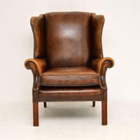 Antique Georgian Style Leather Wing Back Armchair (6 of 11) Antique Georgian Style Leather Wing Back Armchair (6 of 11)