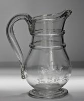 Victorian French 'Normandy' Mould-blown, Engraved Glass Cider / Wine Jug (6 of 6) Victorian French 'Normandy' Mould-blown, Engraved Glass Cider / Wine Jug (6 of 6)