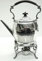 English Victorian Antique Solid Silver Spirit Kettle with Original Silver Burner c.1900 (4 of 9) English Victorian Antique Solid Silver Spirit Kettle with Original Silver Burner c.1900 (4 of 9)