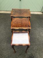 Antique Burr Walnut Nest of 3 Tables (5 of 8) Antique Burr Walnut Nest of 3 Tables (5 of 8)