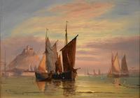 Oil Painting Pair by George Dodgson Callow "A Calm, Mounts Bay" and "On the South Coast" (3 of 9) Oil Painting Pair by George Dodgson Callow "A Calm, Mounts Bay" and "On the South Coast" (3 of 9)