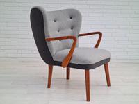 Danish lounge armchair, 60s, furniture wool, completely reupholstered (3 of 17) Danish lounge armchair, 60s, furniture wool, completely reupholstered (3 of 17)