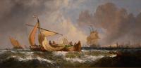 Oil Painting Pair by William Calcott Knell "Fishing Boats of the Dutch Coast" (3 of 9) Oil Painting Pair by William Calcott Knell "Fishing Boats of the Dutch Coast" (3 of 9)