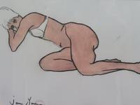 Pair of Watercolours Girl in a Bikini Listed French Artist Janine Marca 1960s (7 of 10) Pair of Watercolours Girl in a Bikini Listed French Artist Janine Marca 1960s (7 of 10)
