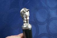 Silver Rhino Pommel on Ebonised Walking Stick (4 of 6) Silver Rhino Pommel on Ebonised Walking Stick (4 of 6)