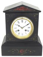 Antique French Slate Mantel Clock 8-Day Striking Mantle Clock with Red Marble & Gilt Decoration (6 of 9) Antique French Slate Mantel Clock 8-Day Striking Mantle Clock with Red Marble & Gilt Decoration (6 of 9)