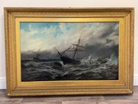 Huge 19th Century Seascape Oil Painting Sinking Ship Signalling Rescuers by Henry E Tozer (34 of 58) Huge 19th Century Seascape Oil Painting Sinking Ship Signalling Rescuers by Henry E Tozer (34 of 58)