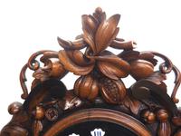 Rare Antique French Carved Dial Wall Clock 8 Day Movement Dial Black Forest Design (10 of 10) Rare Antique French Carved Dial Wall Clock 8 Day Movement Dial Black Forest Design (10 of 10)