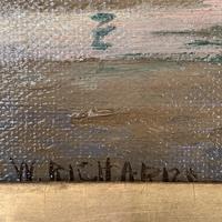 Antique marine seascape oil painting of fishing scene signed W Richards 2 of 2 (9 of 10) Antique marine seascape oil painting of fishing scene signed W Richards 2 of 2 (9 of 10)