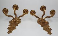 Pair of 20th Century Large Brass Wall Candelabra (3 of 4) Pair of 20th Century Large Brass Wall Candelabra (3 of 4)