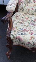 1859 Quality Beautiful Rosewood Mummy and Daddy Chair in Floral Upholstery (3 of 5) 1859 Quality Beautiful Rosewood Mummy and Daddy Chair in Floral Upholstery (3 of 5)