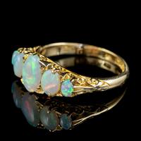 Antique Edwardian Opal Five Stone Ring 18ct Gold Dated 1908 (2 of 6) Antique Edwardian Opal Five Stone Ring 18ct Gold Dated 1908 (2 of 6)