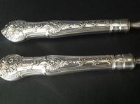 Pair of Antique Victorian Silver Serving Forks - 1873 (3 of 8) Pair of Antique Victorian Silver Serving Forks - 1873 (3 of 8)