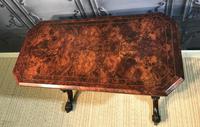 Victorian Burr Walnut Stretcher Table (3 of 9) Victorian Burr Walnut Stretcher Table (3 of 9)