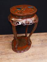 Chinese Pedestal Stand Table in Cinnabar Lacquer Chinoiserie (12 of 26) Chinese Pedestal Stand Table in Cinnabar Lacquer Chinoiserie (12 of 26)