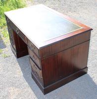 1960s Large Mahogany Pedestal Desk with Green Leather (5 of 6) 1960s Large Mahogany Pedestal Desk with Green Leather (5 of 6)