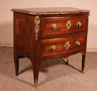 Small Curved Louis XV Commode / Chest of Drawers with Marble - 18th Century (15 of 15) Small Curved Louis XV Commode / Chest of Drawers with Marble - 18th Century (15 of 15)