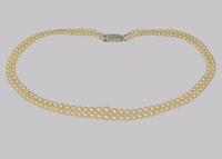 Vintage Natural Pearl Necklace with Sterling Silver Art Deco Clasp Double Strand 18" (3 of 8) Vintage Natural Pearl Necklace with Sterling Silver Art Deco Clasp Double Strand 18" (3 of 8)