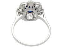 1.08ct Sapphire and 1.60ct Diamond, 18ct White Gold Cluster Ring c.1930 (4 of 9) 1.08ct Sapphire and 1.60ct Diamond, 18ct White Gold Cluster Ring c.1930 (4 of 9)