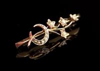 Antique Pearl Crescent & Star Brooch, 9ct Gold (3 of 8) Antique Pearl Crescent & Star Brooch, 9ct Gold (3 of 8)