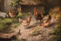 Oil Painting by Louis Marie Lemaire "Chickens in a Farmyard" (4 of 9) Oil Painting by Louis Marie Lemaire "Chickens in a Farmyard" (4 of 9)