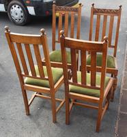 1940's Set 4 Light Oak Highback Chairs with Pop out Seats (3 of 3) 1940's Set 4 Light Oak Highback Chairs with Pop out Seats (3 of 3)