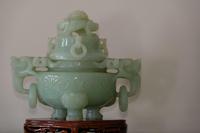 Carved Jade Twin Dragon Handled Tripod Incense Censer (4 of 18) Carved Jade Twin Dragon Handled Tripod Incense Censer (4 of 18)
