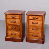 Pair of Victorian Small Spanish Mahogany Chest of Drawers / Lockers