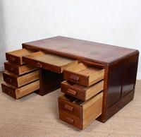 Desk Twin Pedestal Mahogany Leather Art Deco (7 of 12) Desk Twin Pedestal Mahogany Leather Art Deco (7 of 12)