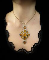 Antique Orange Citrine Paste Sterling Silver Cross Drop Pendant (9 of 10) Antique Orange Citrine Paste Sterling Silver Cross Drop Pendant (9 of 10)