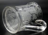 Good Engraved Glass Marriage Tankard with Vine Hops & Barley 19th Century (11 of 11) Good Engraved Glass Marriage Tankard with Vine Hops & Barley 19th Century (11 of 11)
