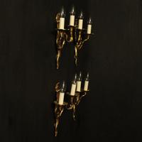 French Set of 4 Gilded Opposing Twin Arm Wall Lights (9 of 9) French Set of 4 Gilded Opposing Twin Arm Wall Lights (9 of 9)