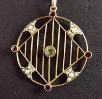 Antique Edwardian 9ct Gold Pendant, Peridot, Garnet and Pearl (8 of 10) Antique Edwardian 9ct Gold Pendant, Peridot, Garnet and Pearl (8 of 10)